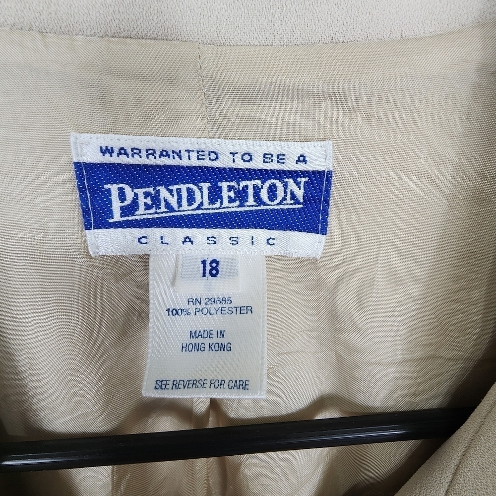 Pendleton Khaki Button Up Blazer Jacket Size 18 - image 3
